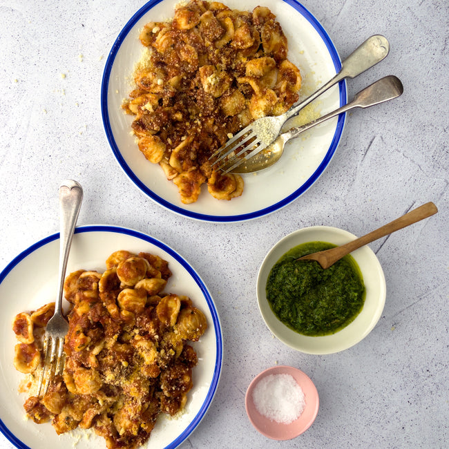 Orecchiette w/ Slow Cooked Lamb Ragu & Salsa Verde